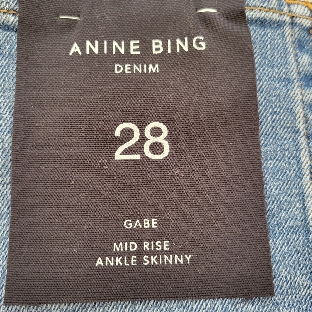 Anine Bing Gabe Mid Rise Ankle Skinny Jeans 28 NWT - Picture 6 of 11